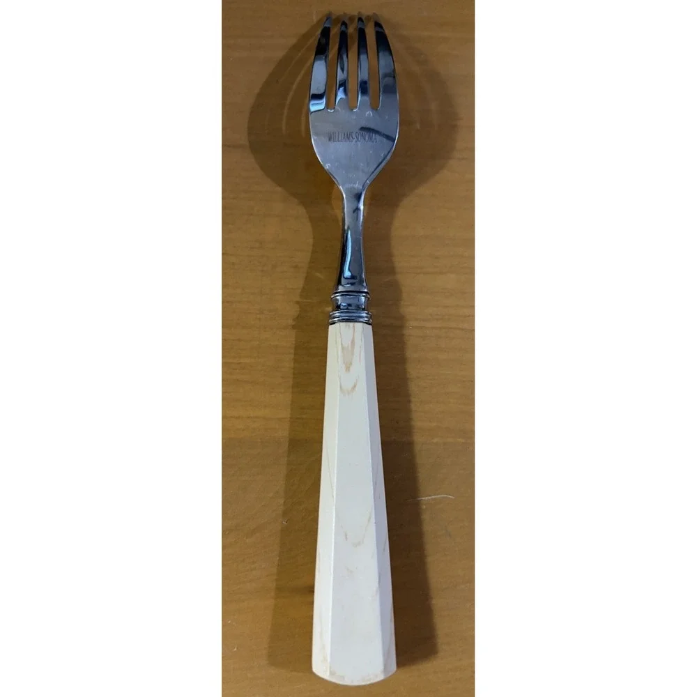 Williams Sonoma Faux Bois Ivory Wood Grain Dinner Fork Replacement 8